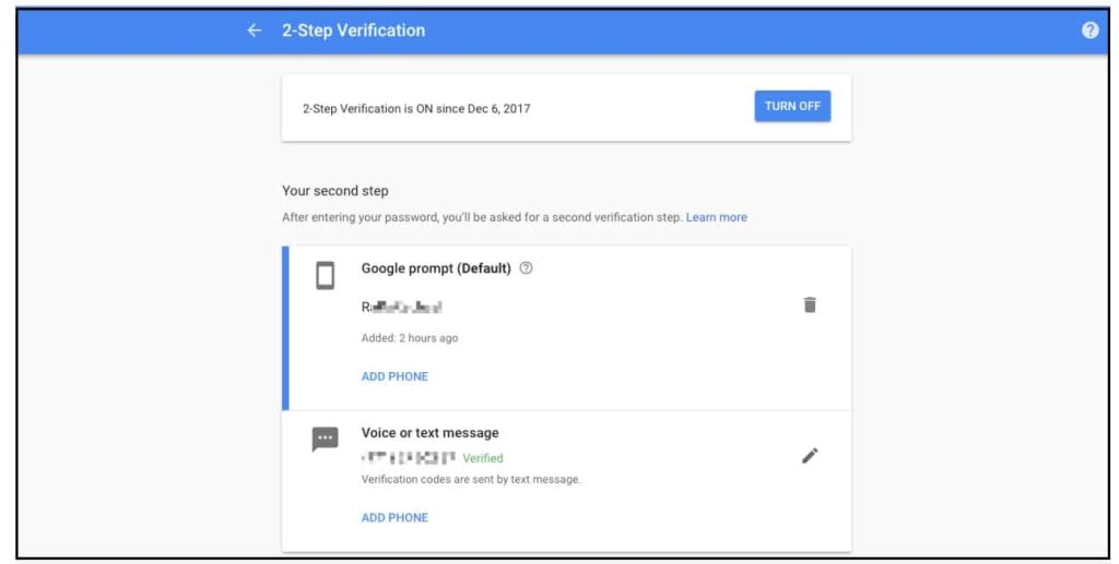 2 step Verification on crome