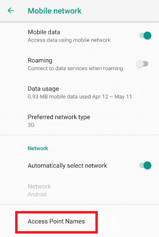 Access point names