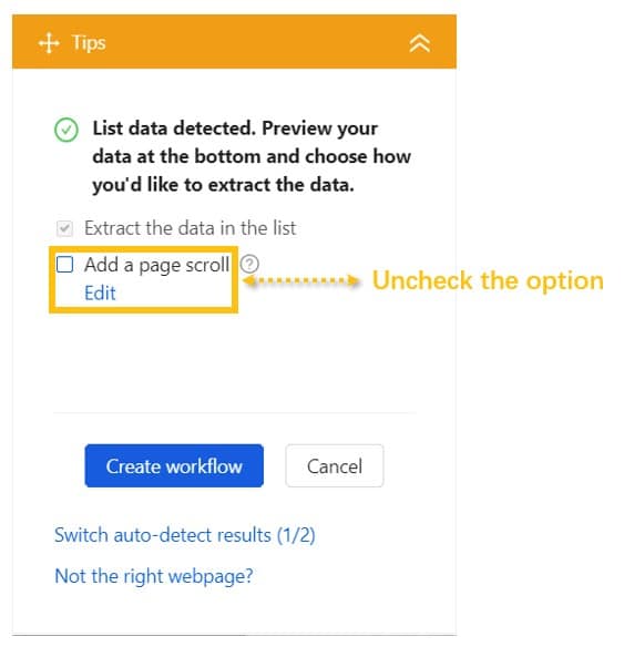 Add a page scroll option