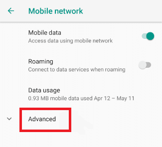 Advanced for mobile network