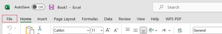 Ahead to click the File ribbon