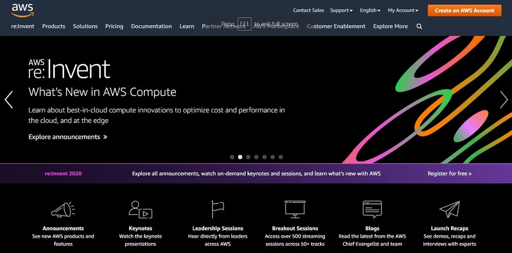 Amazon Web Services Home Page