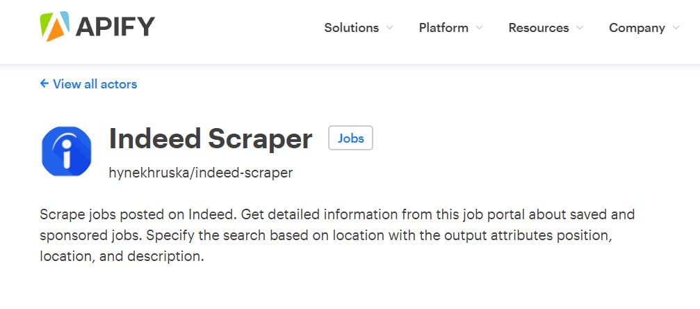 Apify Indeed Scraper
