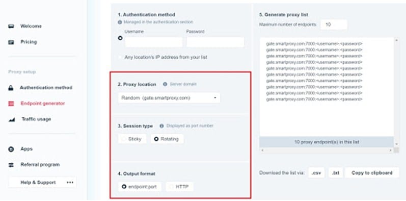 Authentication Method of Smartproxy