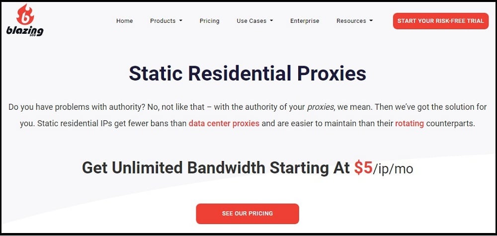 Blazing Seo Static IPs