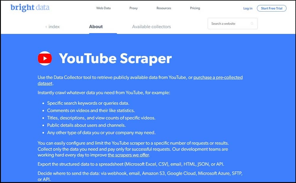 Bright Data for YouTube Channel Crawlers