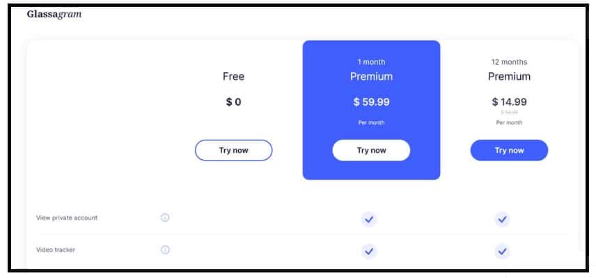 Brings up the pricing of the app