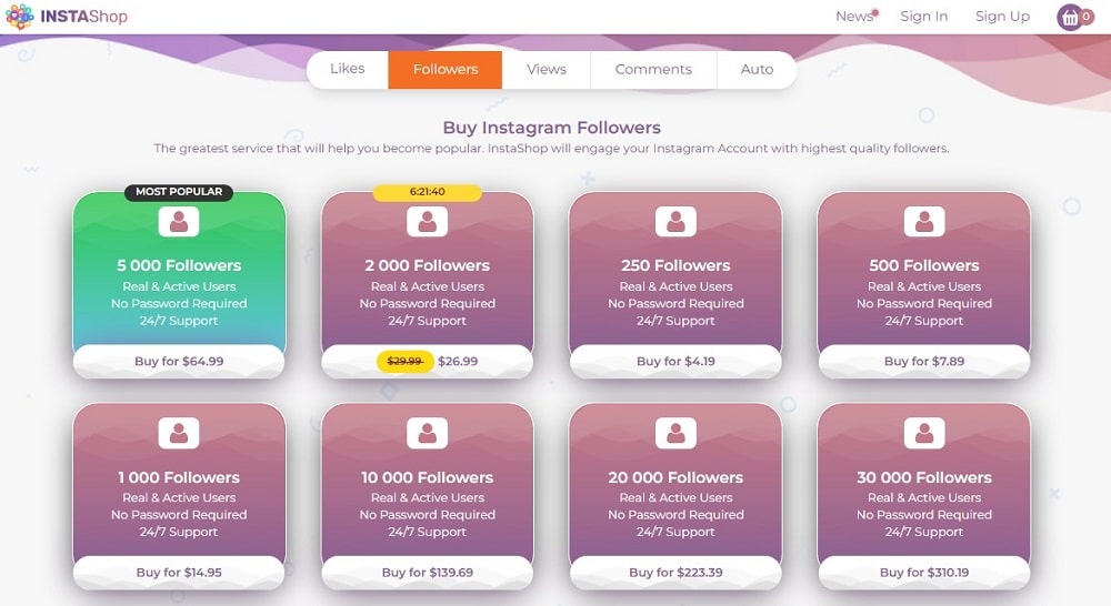 Buy Instagram Followers for InstaShop