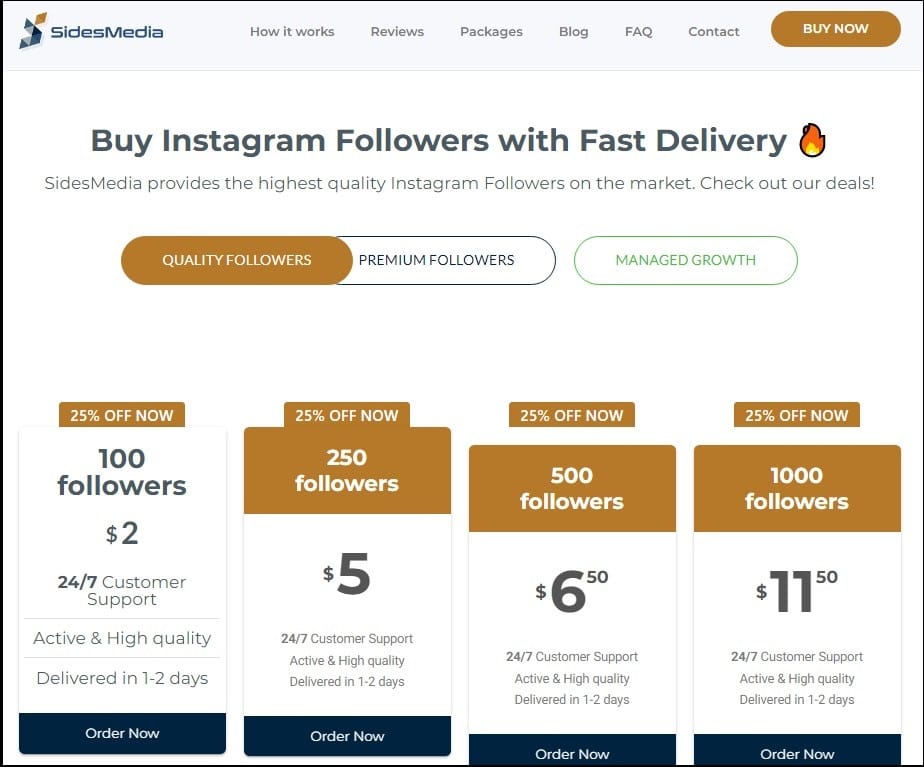 Buy Instagram Followers for SidesMedia