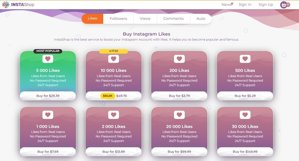 Buy Instagram Like for Instashop