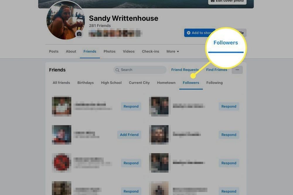 Check the profile of your follower