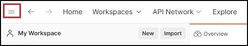 Click the hamburger icon in the top-left corner