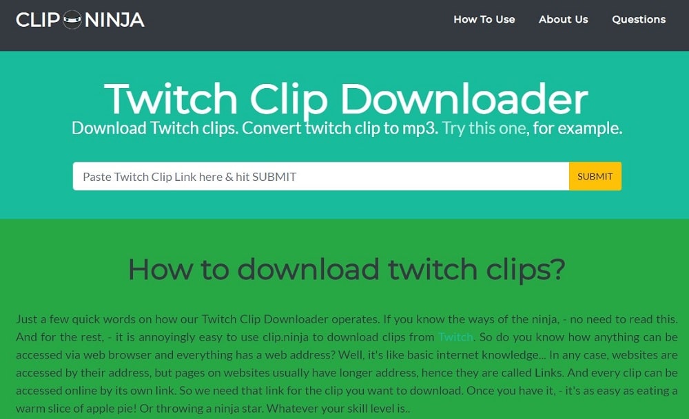 Clip Ninja is Twitch Video Downloader Apps