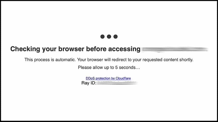 Cloudflare Protection Message