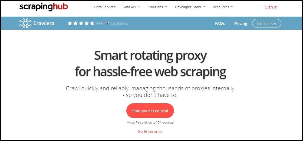 Crawlera homepage