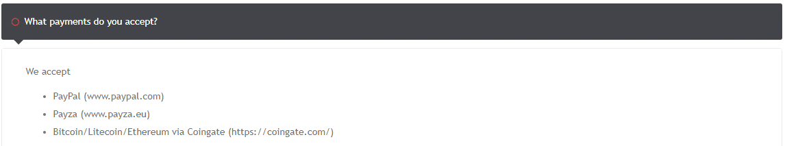 Credit Card Payment acceptance