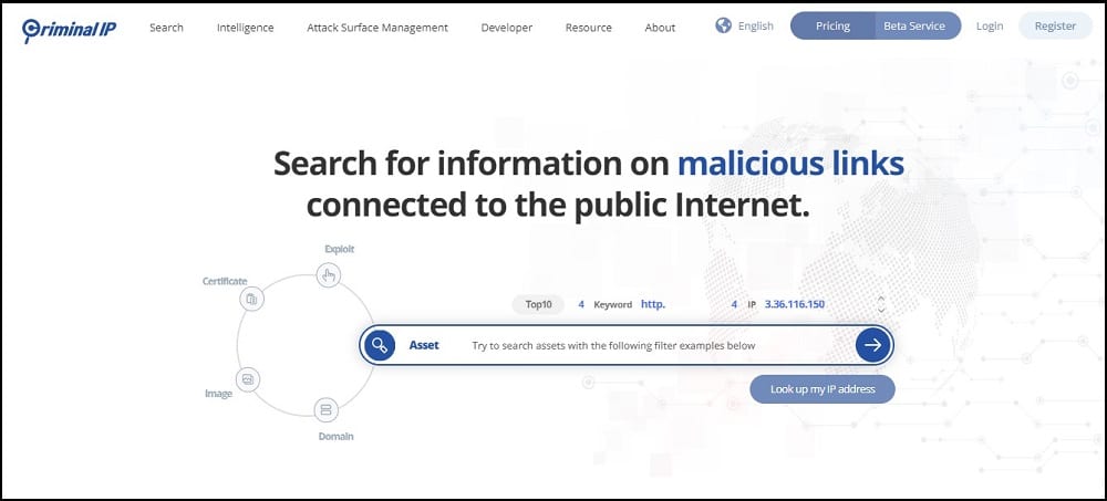 CriminalIP Homepage