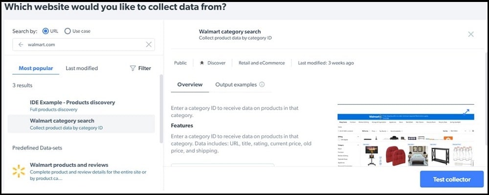Data Collector for Data from Walmart