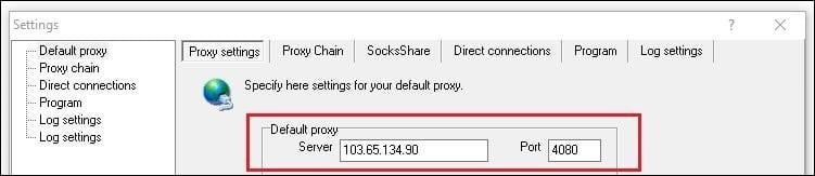 Defoult Proxy Settings