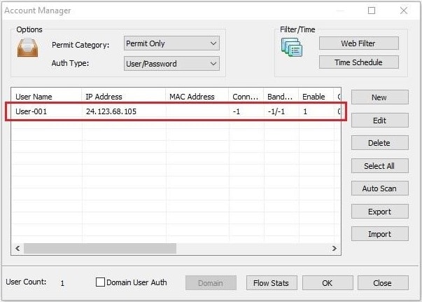 Display the IP address