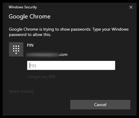 Eye icon next to the password