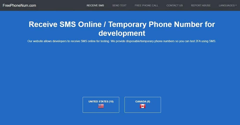 FreePhoneNum Homepage