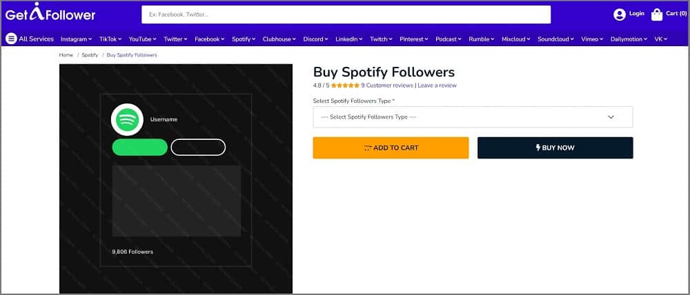 GetAfollower Spotify Bot