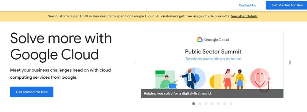 Google Cloud Home Page
