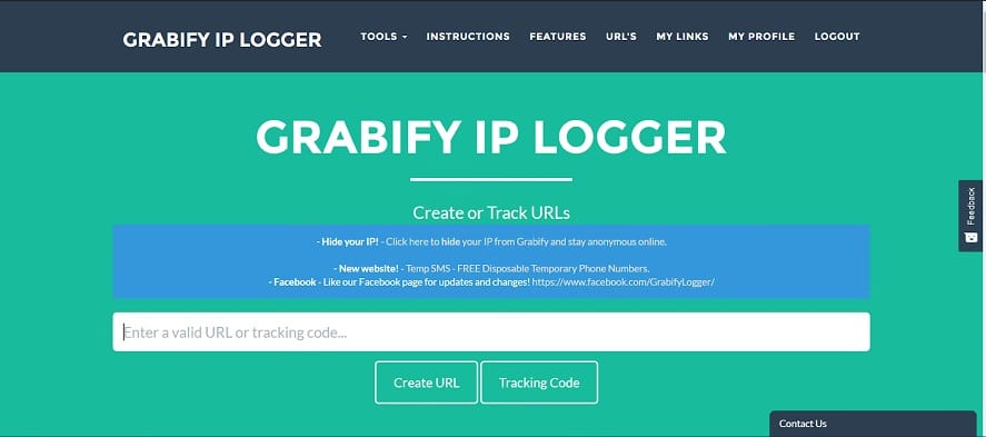 Grabify Homepage