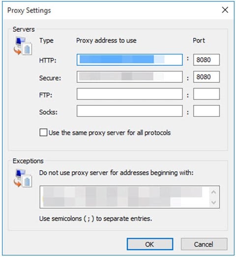 HTTP Proxy Settings