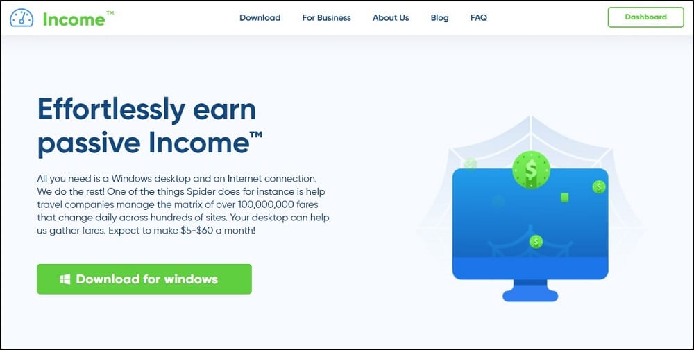 Income by Spider overview