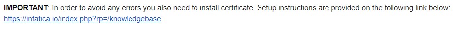 Infatica Certificate