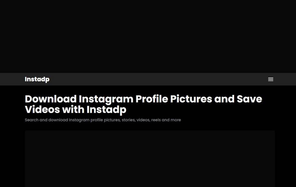 InstaDP apps Homepage