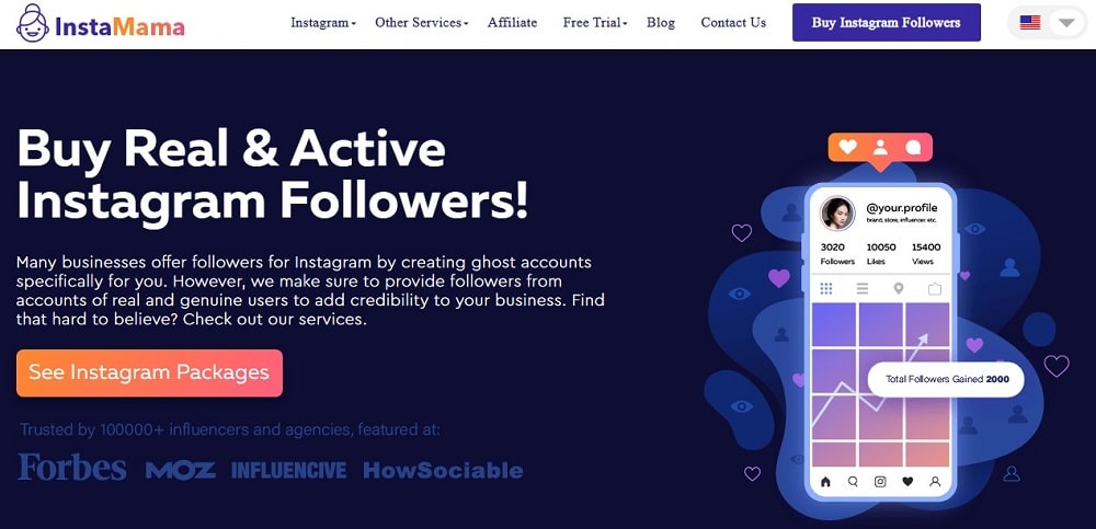 InstaMama Homepage