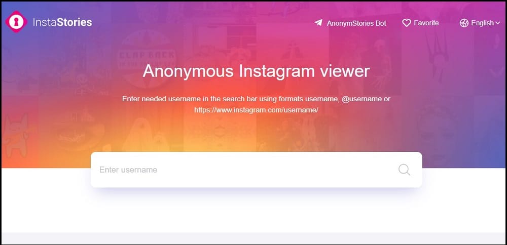 InstaStories apps Homepage