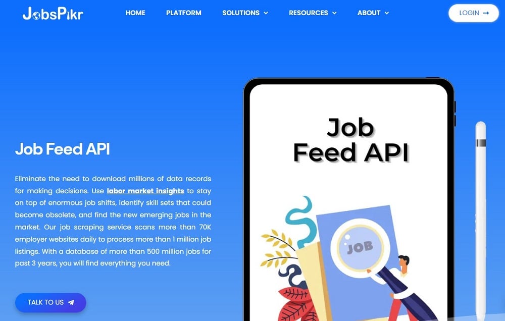 Jobspikr job feed api