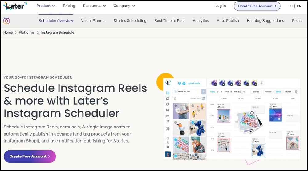 Later for Instagram Schedulers