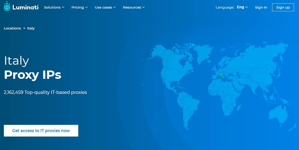 Luminati IP Location for Italy