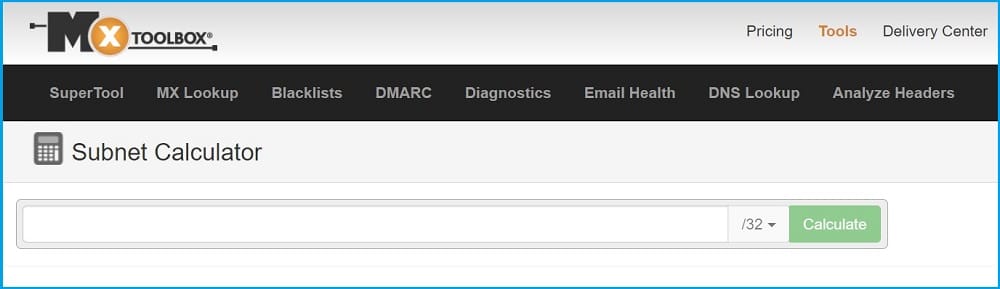 MX Toolbox subnet calculator