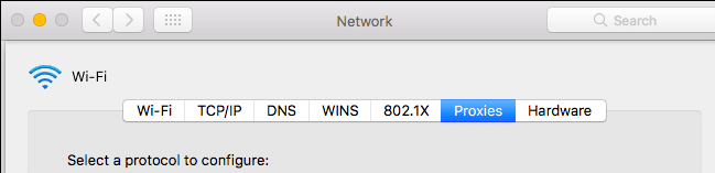 Mac Proxies option
