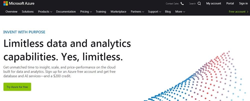 Microsoft Azure Home Page