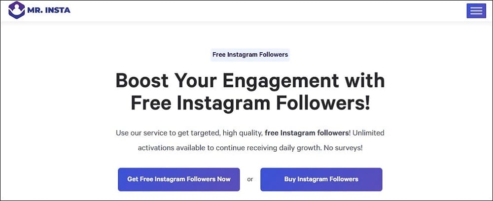 Mr Insta Homepage