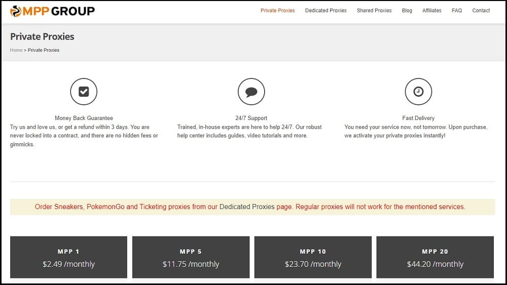 MyPrivateProxy private Proxy Overview