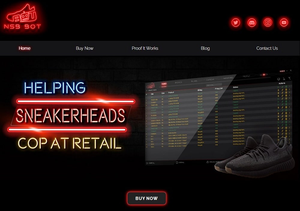 Nike Shoe Bot Homepage