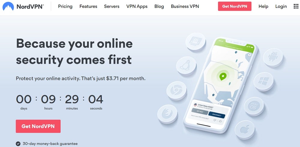 NordVPN Home Page