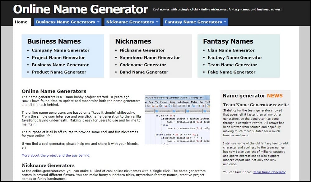 Online-generator Overview