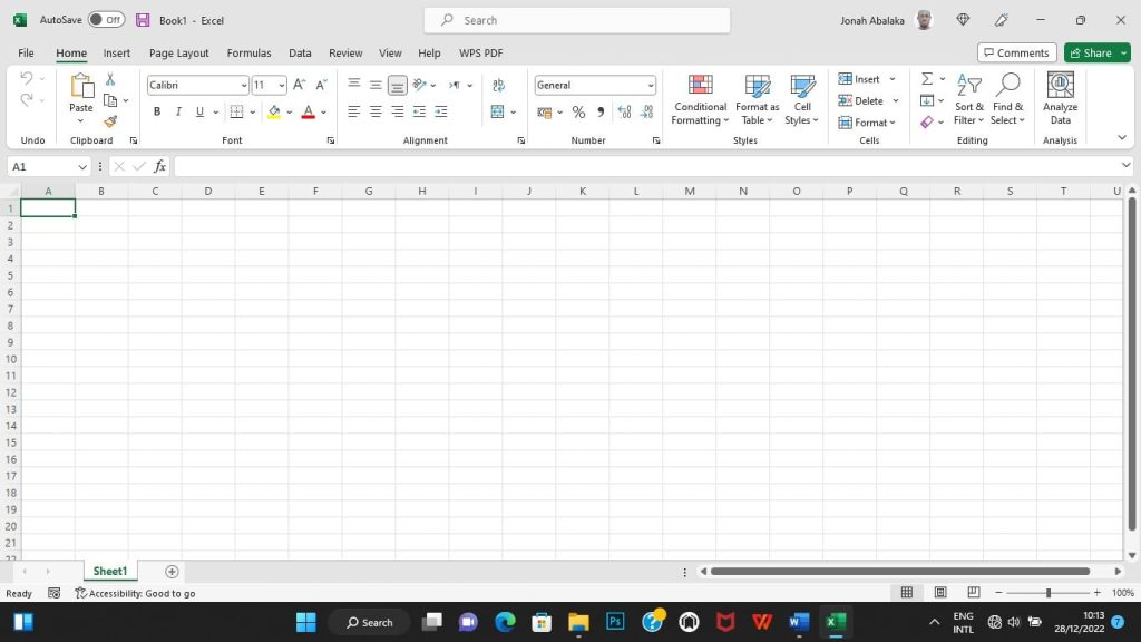 Open process of MS Excel