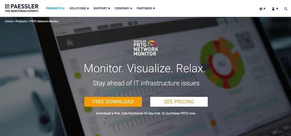 PRTG Network Monitor Homepage
