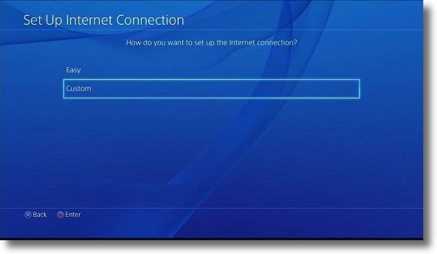 PS4 Custom option