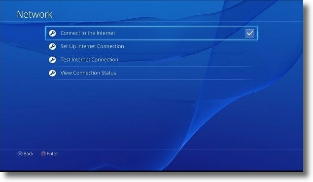 PS4 Internet connection